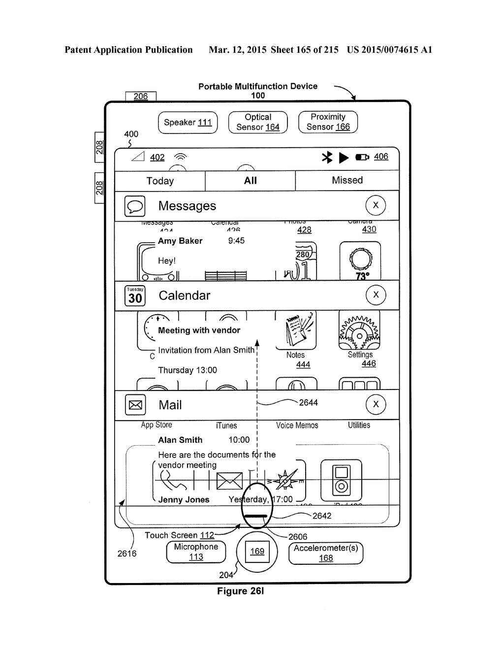 DEVICE, METHOD, AND GRAPHICAL USER INTERFACE FOR MANIPULATING USER     INTERFACES BASED ON FINGERPRINT SENSOR INPUTS - diagram, schematic, and image 166