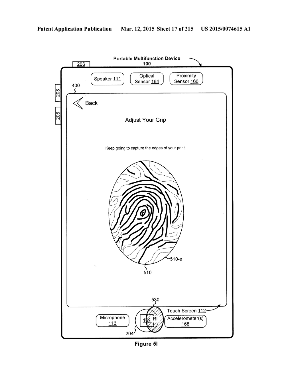 DEVICE, METHOD, AND GRAPHICAL USER INTERFACE FOR MANIPULATING USER     INTERFACES BASED ON FINGERPRINT SENSOR INPUTS - diagram, schematic, and image 18