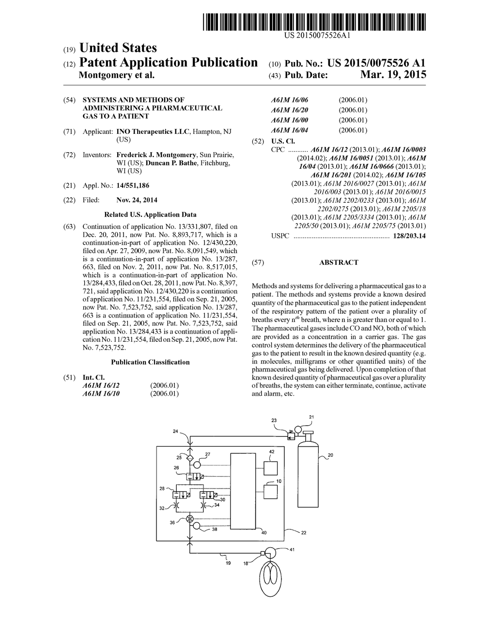 Systems And Methods Of Administering A Pharmaceutical Gas To A Patient - diagram, schematic, and image 01