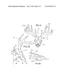 METHOD AND APPARATUS FOR WALL MOUNTING A SKULL WITH ADJUSTABLE ANTLER     ORIENTATION diagram and image