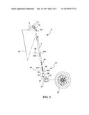 JOGGING STROLLER FRAME WITH A WHEELS AUTOMATIC FLATTENING FOLDING     MECHANISM diagram and image