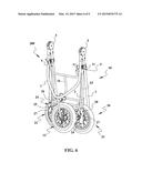 JOGGING STROLLER FRAME WITH A WHEELS AUTOMATIC FLATTENING FOLDING     MECHANISM diagram and image