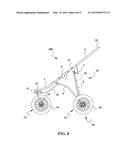 JOGGING STROLLER FRAME WITH A WHEELS AUTOMATIC FLATTENING FOLDING     MECHANISM diagram and image