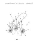 JOGGING STROLLER FRAME WITH A FRONT WHEEL AUTOMATIC FLATTENING FOLDING     MECHANISM diagram and image