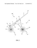 JOGGING STROLLER FRAME WITH A FRONT WHEEL AUTOMATIC FLATTENING FOLDING     MECHANISM diagram and image