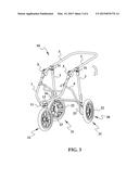 JOGGING STROLLER FRAME WITH A FRONT WHEEL AUTOMATIC FLATTENING FOLDING     MECHANISM diagram and image