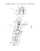 COUPLING DEVICE FOR RELEASABLY CONNECTING A PIVOTABLY MOUNTED BODY PART,     SUCH AS A VEHICLE DOOR, TAILGATE OR HOOD TO A VEHICLE STRUCTURAL PART OF     A MOTOR VEHICLE BODY diagram and image