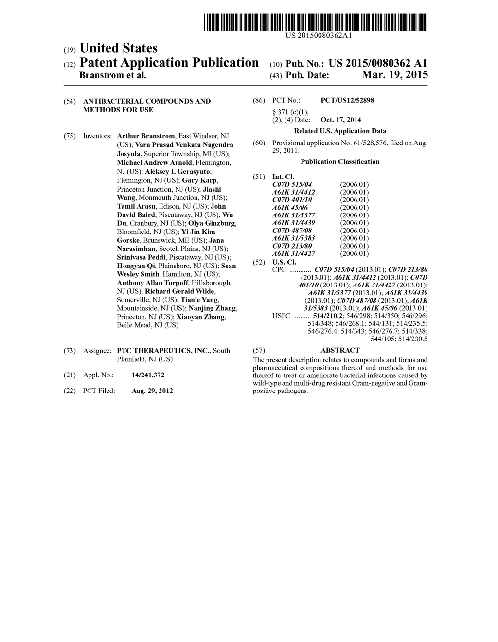 ANTIBACTERIAL COMPOUNDS AND METHODS FOR USE - diagram, schematic, and image 01