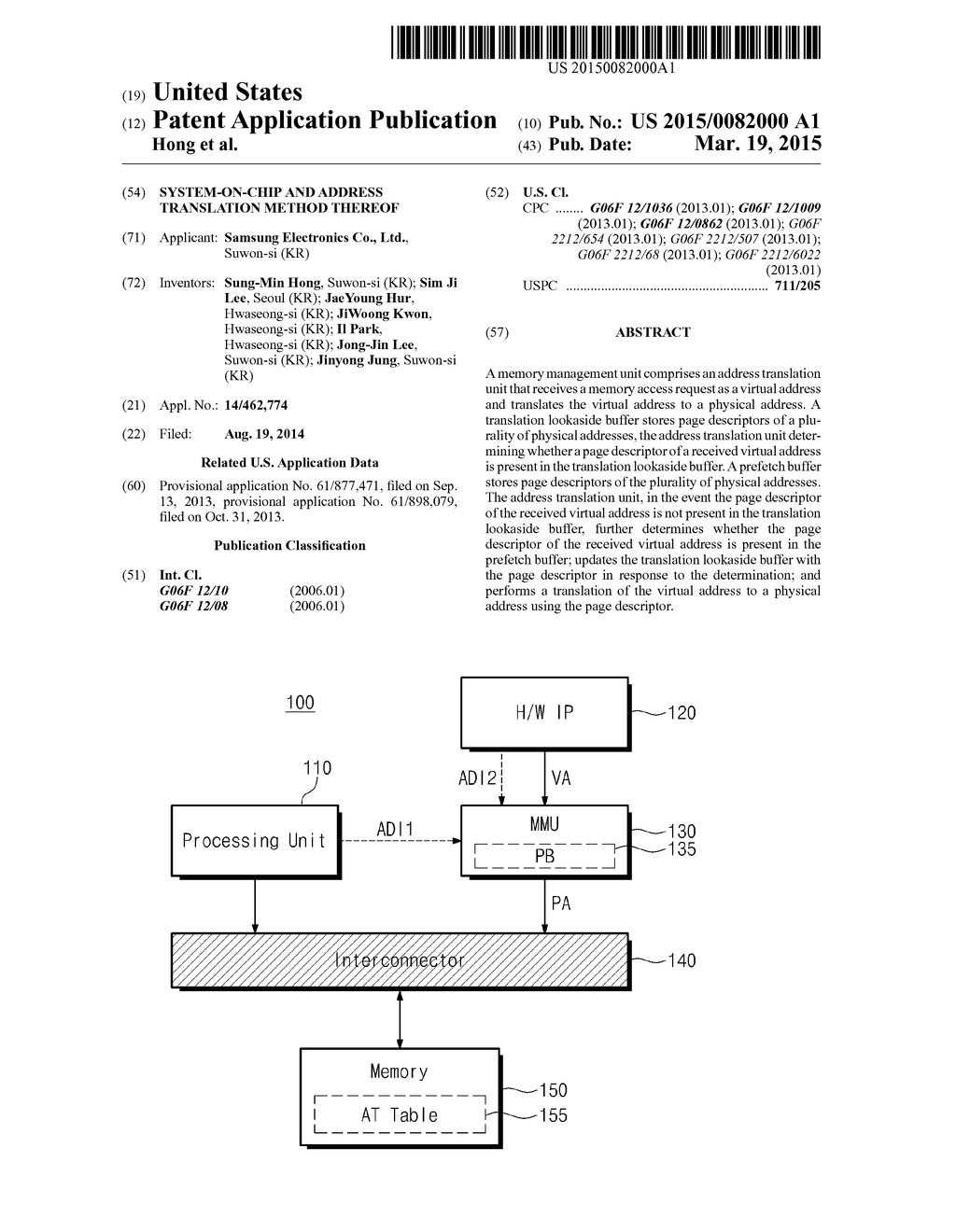 SYSTEM-ON-CHIP AND ADDRESS TRANSLATION METHOD THEREOF - diagram, schematic, and image 01