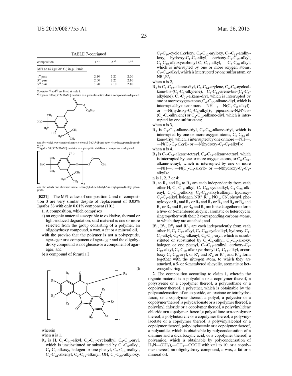 ISOINDOLO[2, 1-A]QUINAZOLINE DERIVATIVES FOR STABILIZATION OF ORGANIC     MATERIALS - diagram, schematic, and image 26