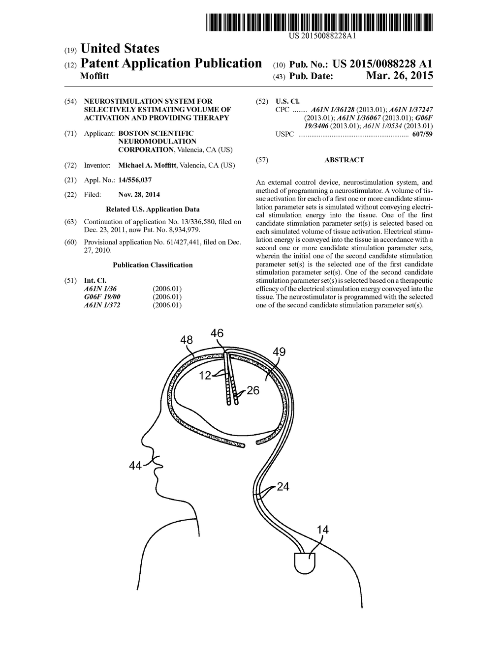 NEUROSTIMULATION SYSTEM FOR SELECTIVELY ESTIMATING VOLUME OF ACTIVATION     AND PROVIDING THERAPY - diagram, schematic, and image 01