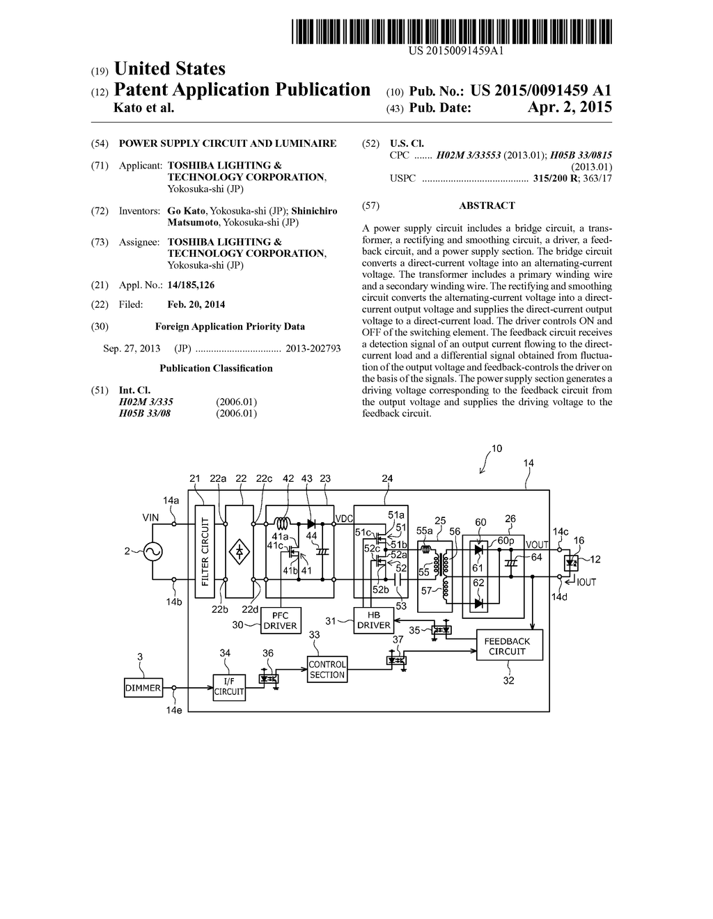 Power Supply Circuit and Luminaire - diagram, schematic, and image 01