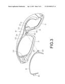 EYEGLASSES ABLE TO INSTANTLY INSTALL OR REMOVE LENS diagram and image