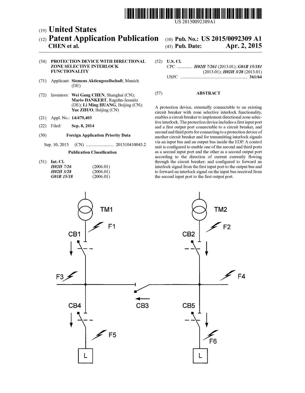 PROTECTION DEVICE WITH DIRECTIONAL ZONE SELECTIVE INTERLOCK FUNCTIONALITY - diagram, schematic, and image 01