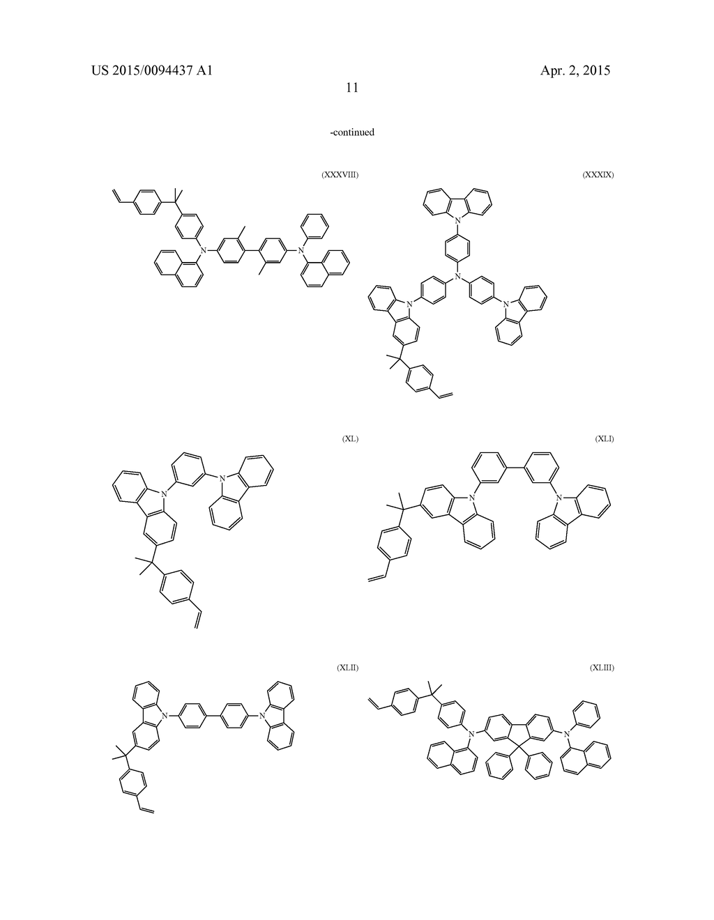 CROSSLINKABLE ARYLAMINE COMPOUNDS - diagram, schematic, and image 14