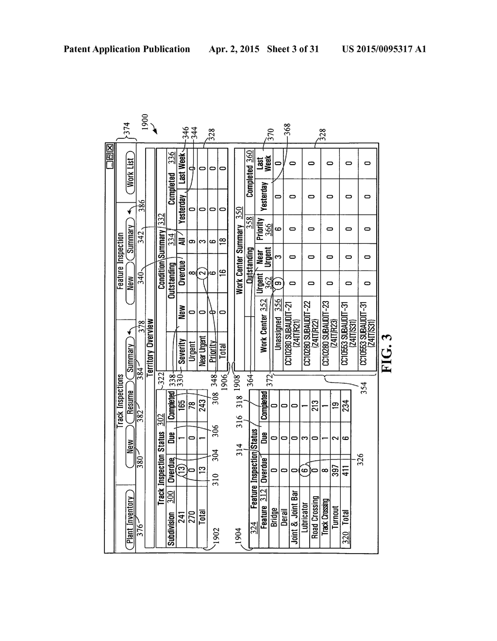 METHOD AND SYSTEM FOR DISPLAYING A CONDITION STATUS OF A COMPONENT OF A     LINEAR ASSET SYSTEM - diagram, schematic, and image 04