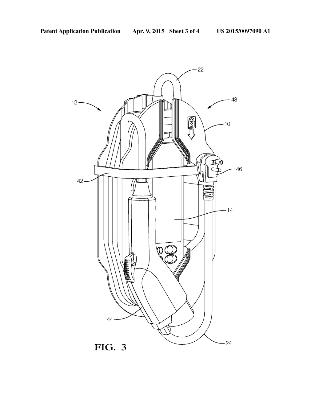 PORTABLE HOLDER FOR AN ELECTRIC VEHICLE CHARGER WITH AN INLINE ELECTRONICS     MODULE - diagram, schematic, and image 04