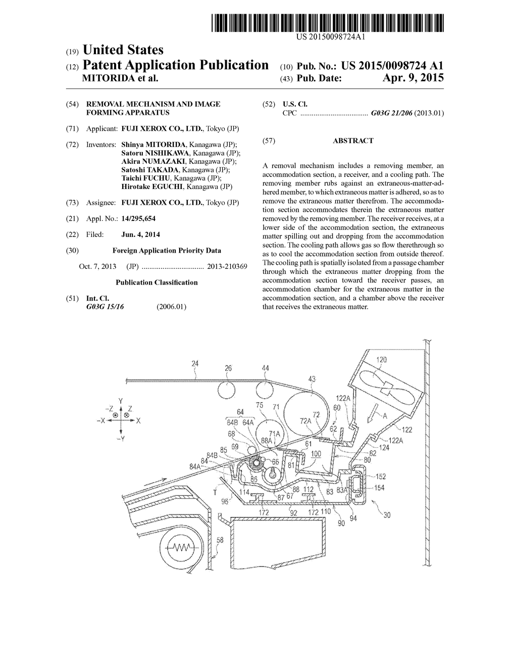 REMOVAL MECHANISM AND IMAGE FORMING APPARATUS - diagram, schematic, and image 01