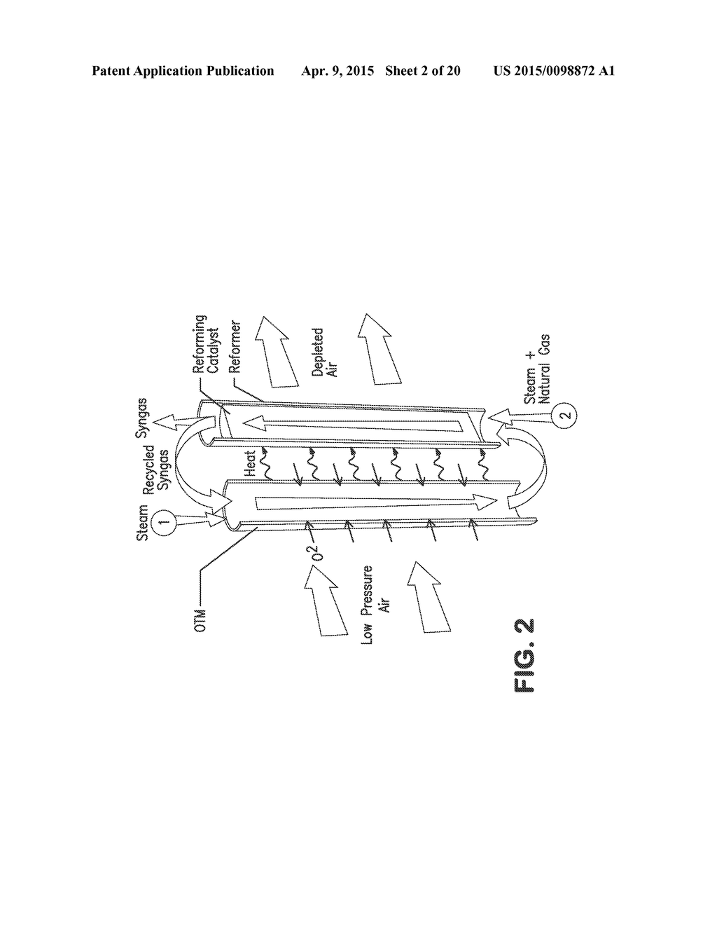 CERAMIC OXYGEN TRANSPORT MEMBRANE ARRAY REACTOR AND REFORMING METHOD - diagram, schematic, and image 03