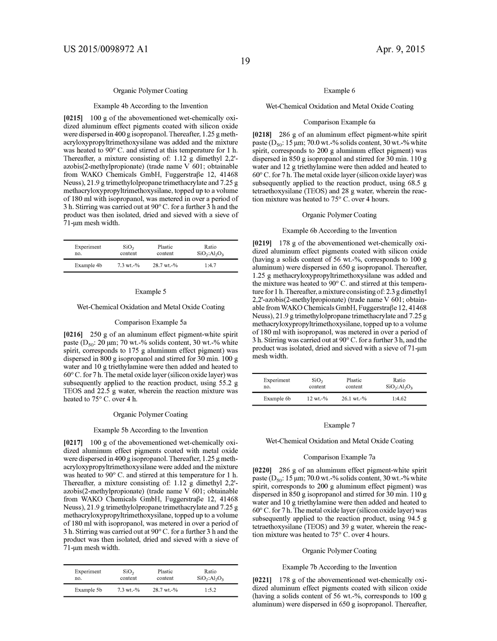 Coated, Wet-Chemically Oxidized Aluminum Effect Pigments, Method for the     Production Thereof, Coating Agent and Coated Object - diagram, schematic, and image 28