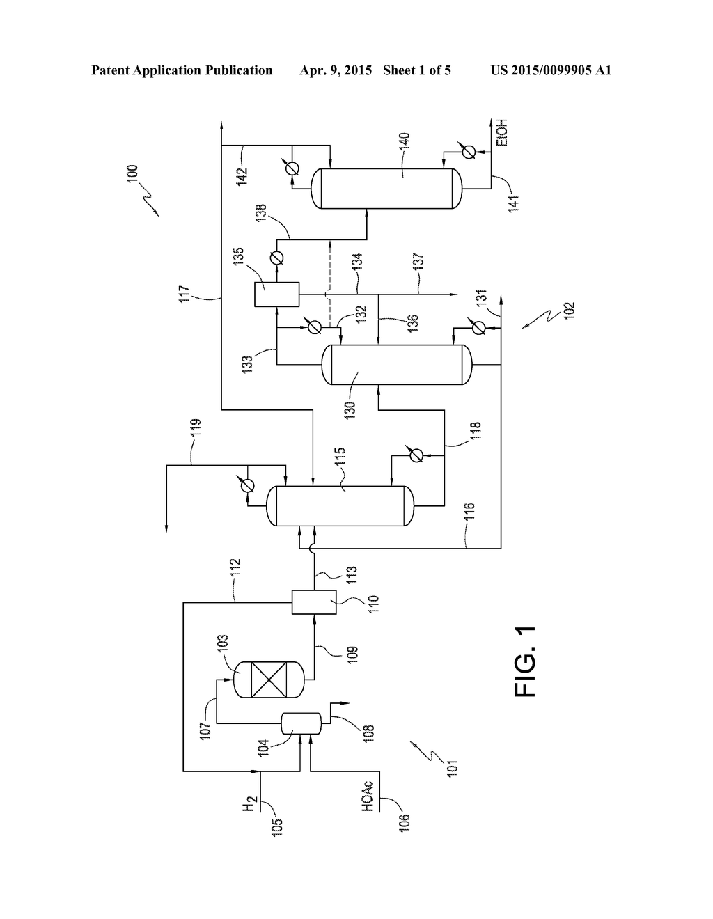 Process to Recover Alcohol with Reduced Water From Overhead of Acid Column - diagram, schematic, and image 02