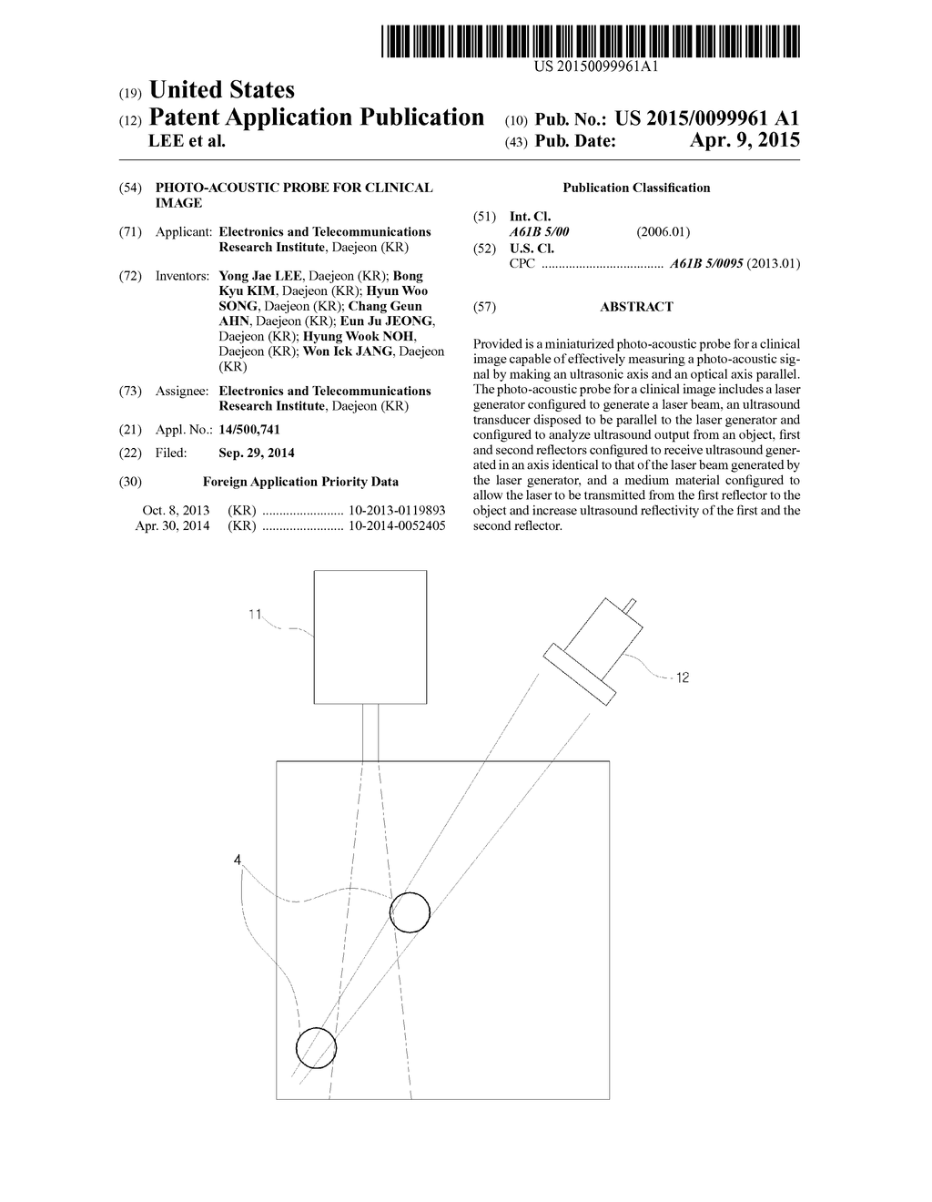 PHOTO-ACOUSTIC PROBE FOR CLINICAL IMAGE - diagram, schematic, and image 01