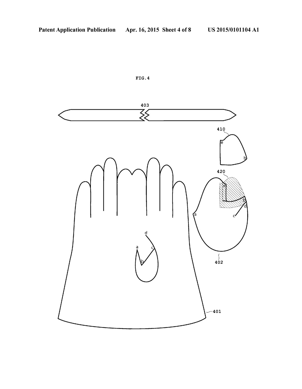 Glove for use with touch interface devices - diagram, schematic, and image 05