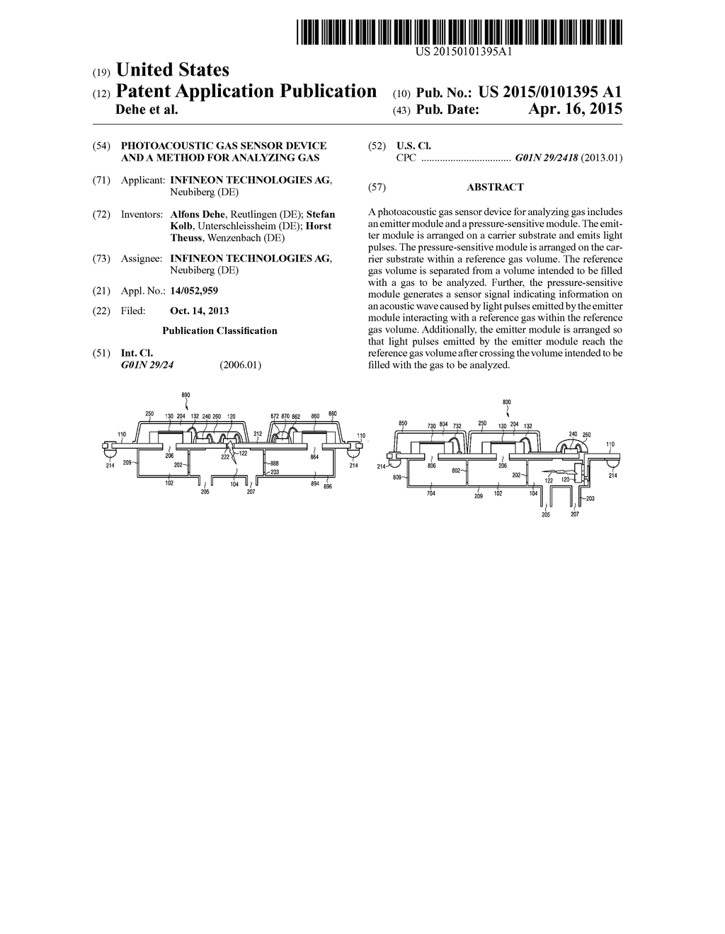 PHOTOACOUSTIC GAS SENSOR DEVICE AND A METHOD FOR ANALYZING GAS - diagram, schematic, and image 01