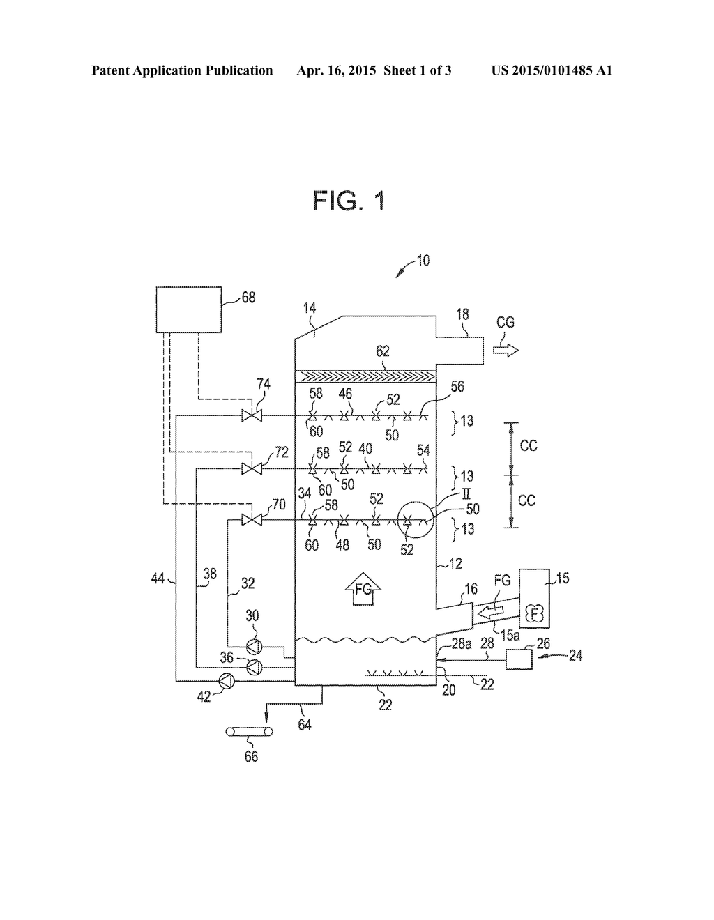 METHOD AND APPARATUS FOR WET DESULFURIZATION SPRAY TOWERS - diagram, schematic, and image 02