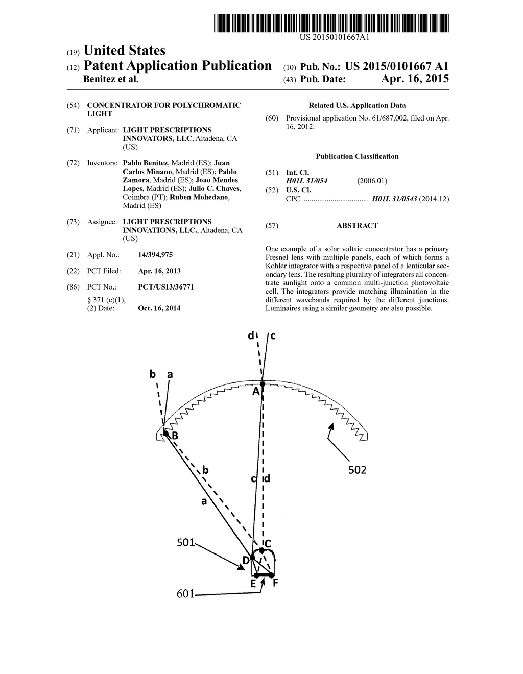 CONCENTRATOR FOR POLYCHROMATIC LIGHT - diagram, schematic, and image 01