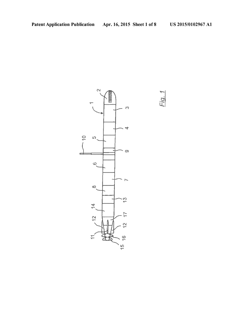 UNDERWATER ANTENNA DEVICE WITH A NON-STATIONARY ANTENNA AND UNDERWATER     VESSEL - diagram, schematic, and image 02