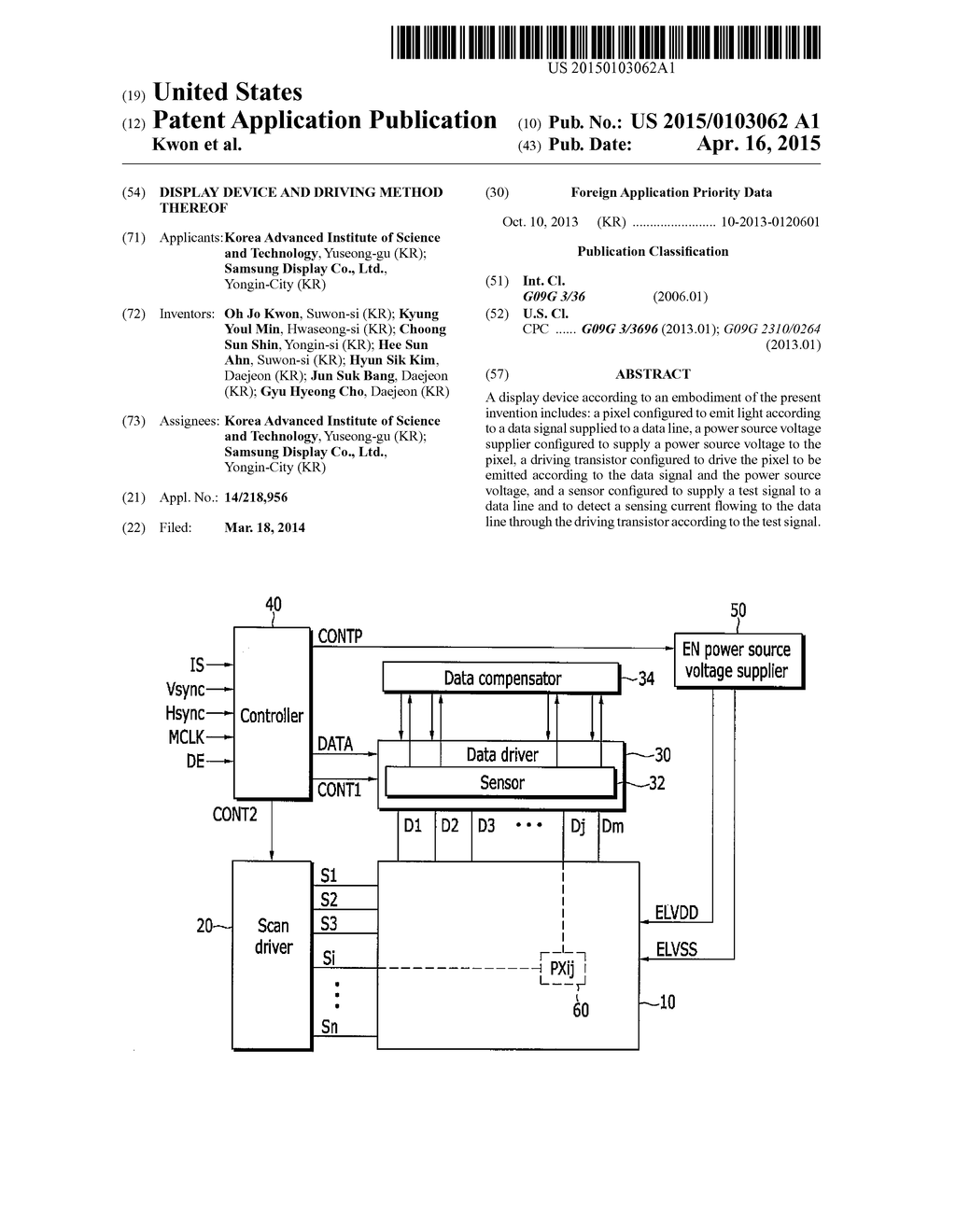 DISPLAY DEVICE AND DRIVING METHOD THEREOF - diagram, schematic, and image 01