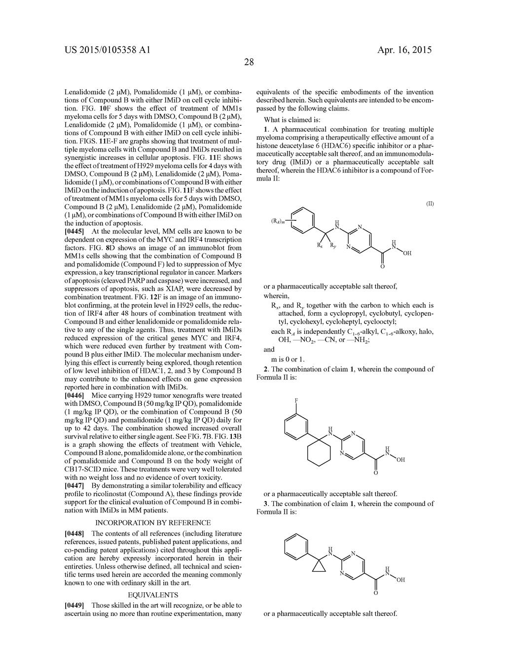 COMBINATIONS OF HISTONE DEACETYLASE INHIBITORS AND IMMUNOMODULATORY DRUGS - diagram, schematic, and image 57