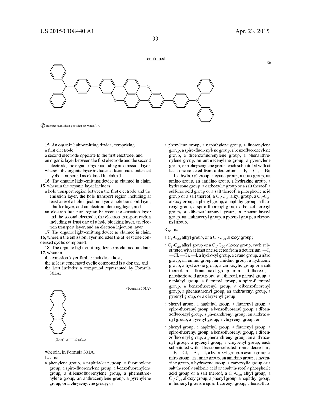 CONDENSED CYCLIC COMPOUND AND ORGANIC LIGHT EMITTING DEVICE INCLUDING THE     SAME - diagram, schematic, and image 101