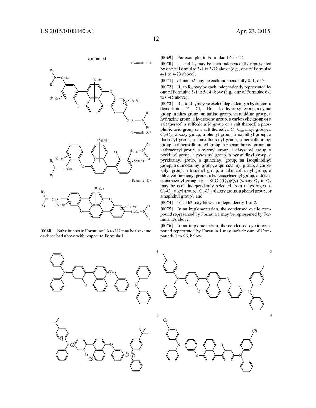 CONDENSED CYCLIC COMPOUND AND ORGANIC LIGHT EMITTING DEVICE INCLUDING THE     SAME - diagram, schematic, and image 14