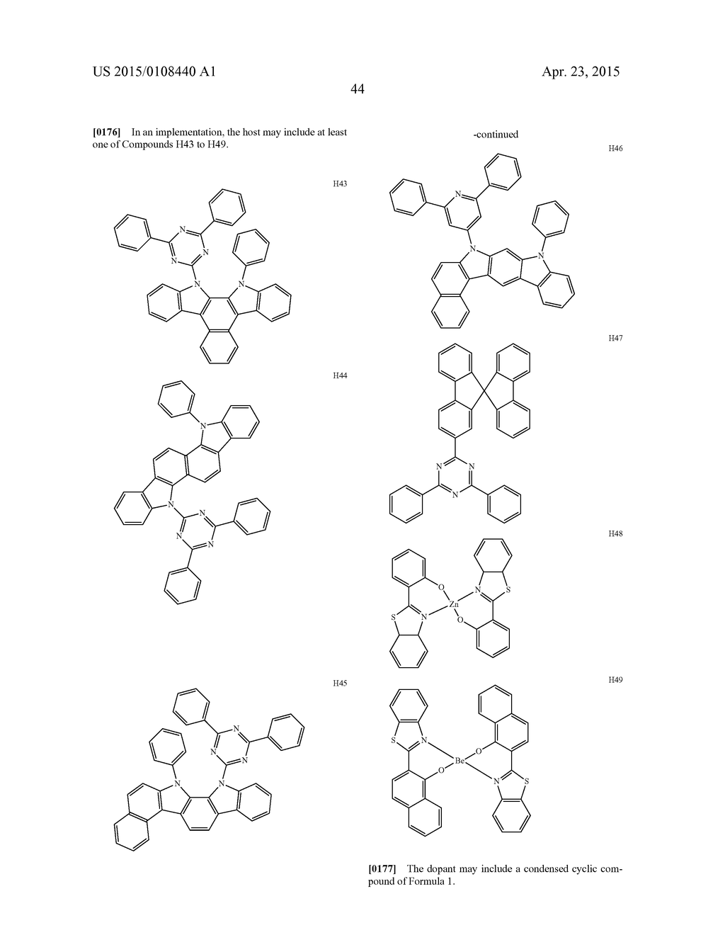 CONDENSED CYCLIC COMPOUND AND ORGANIC LIGHT EMITTING DEVICE INCLUDING THE     SAME - diagram, schematic, and image 46