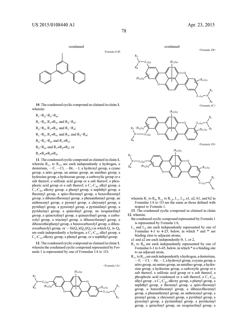 CONDENSED CYCLIC COMPOUND AND ORGANIC LIGHT EMITTING DEVICE INCLUDING THE     SAME - diagram, schematic, and image 80