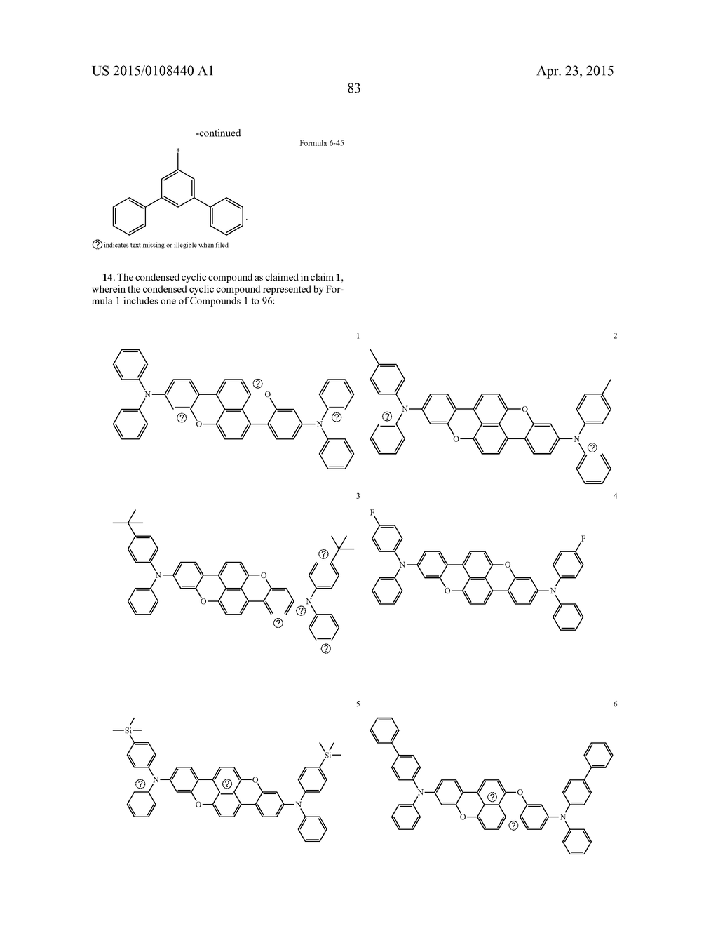 CONDENSED CYCLIC COMPOUND AND ORGANIC LIGHT EMITTING DEVICE INCLUDING THE     SAME - diagram, schematic, and image 85