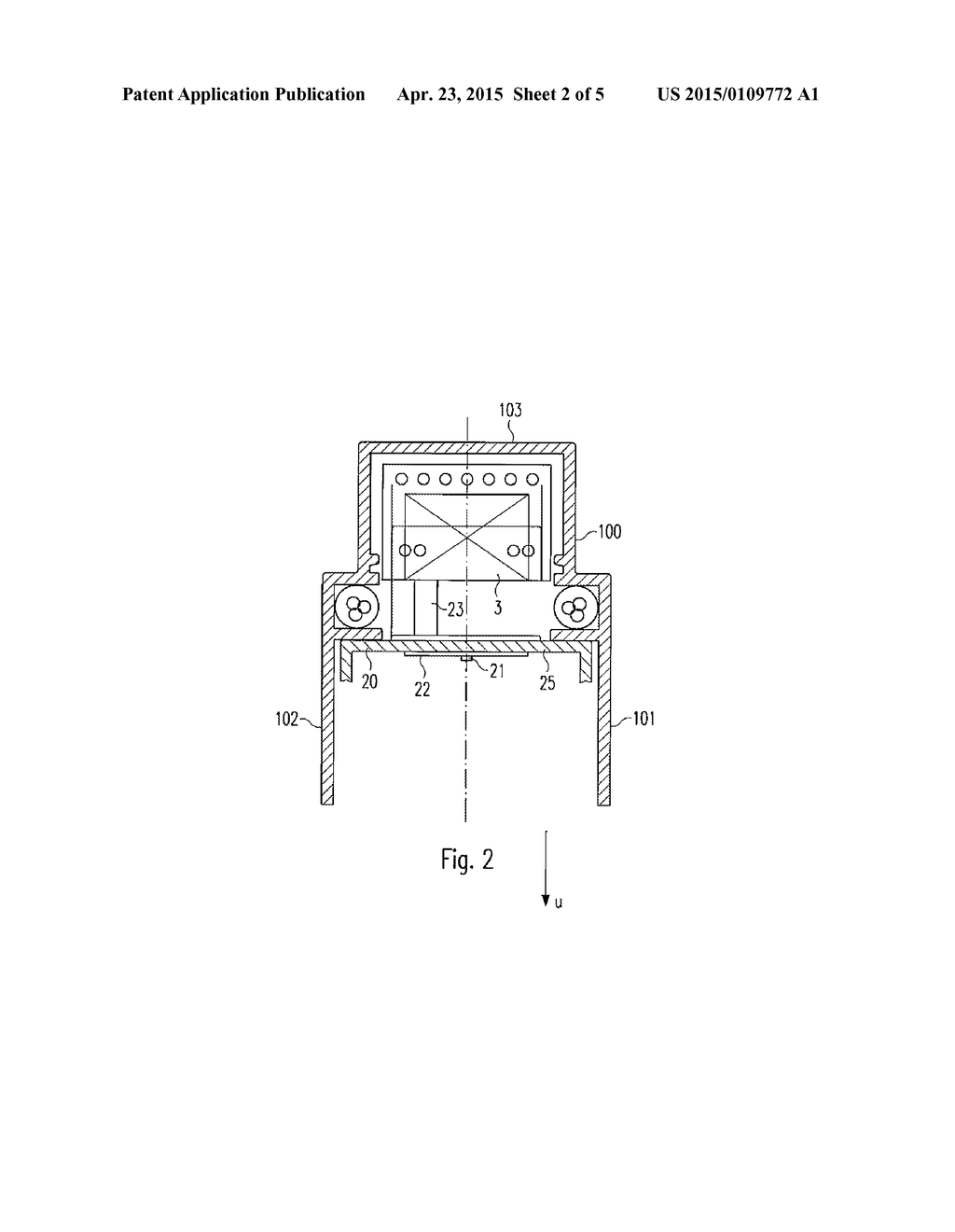 SUPPORT RAIL FOR HOLDING AND SUPPLYING POWER TO A PLURALITY OF LIGHTING     MODULES, AND LIGHT STRIP SYSTEM WITH SUCH A SUPPORT RAIL - diagram, schematic, and image 03