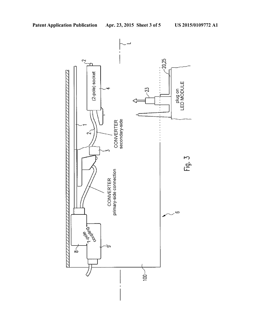 SUPPORT RAIL FOR HOLDING AND SUPPLYING POWER TO A PLURALITY OF LIGHTING     MODULES, AND LIGHT STRIP SYSTEM WITH SUCH A SUPPORT RAIL - diagram, schematic, and image 04