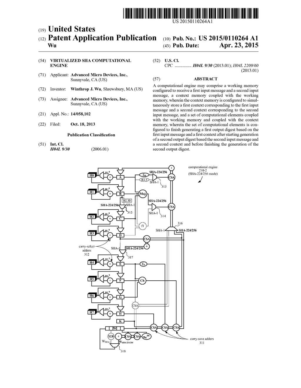 Virtualized SHA Computational Engine - diagram, schematic, and image 01