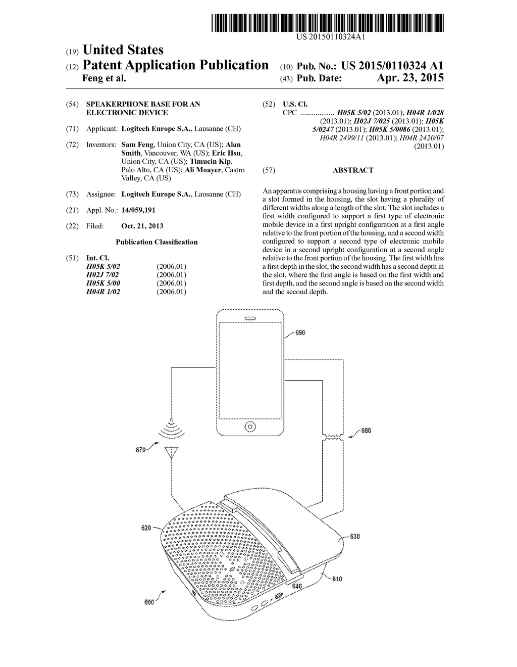 SPEAKERPHONE BASE FOR AN ELECTRONIC DEVICE - diagram, schematic, and image 01