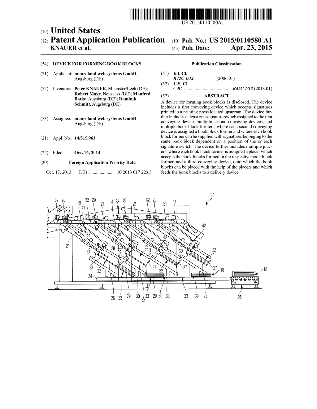 DEVICE FOR FORMING BOOK BLOCKS - diagram, schematic, and image 01