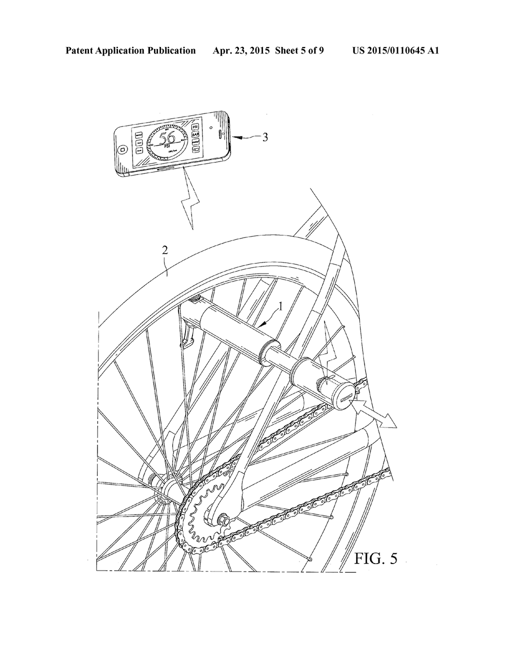 Portable Pump Capable of Transmitting Air Pressure Value Via Wireless     Transmission to Mobile Electronic Device for Indication - diagram, schematic, and image 06