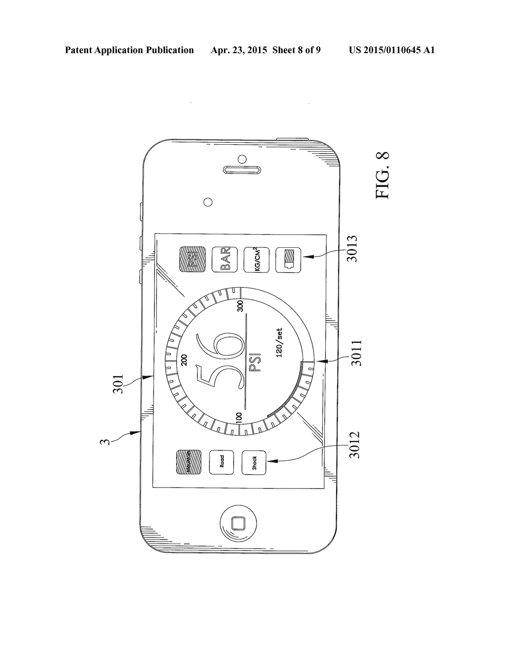 Portable Pump Capable of Transmitting Air Pressure Value Via Wireless     Transmission to Mobile Electronic Device for Indication - diagram, schematic, and image 09