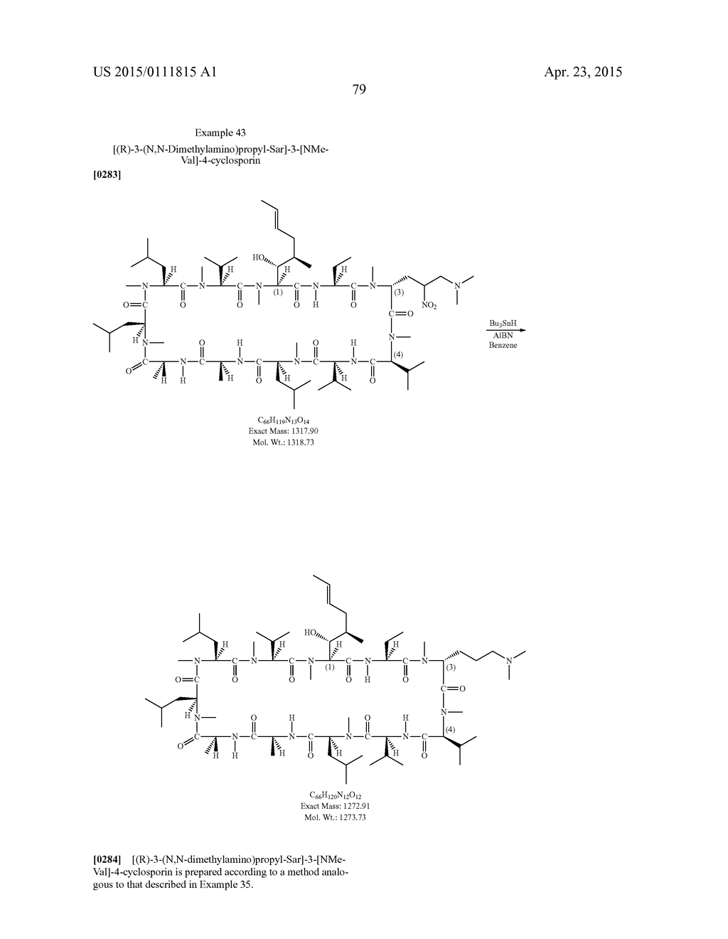 NOVEL CYCLOSPORIN DERIVATIVES FOR THE TREATMENT AND PREVENTION OF VIRAL     INFECTIONS - diagram, schematic, and image 80