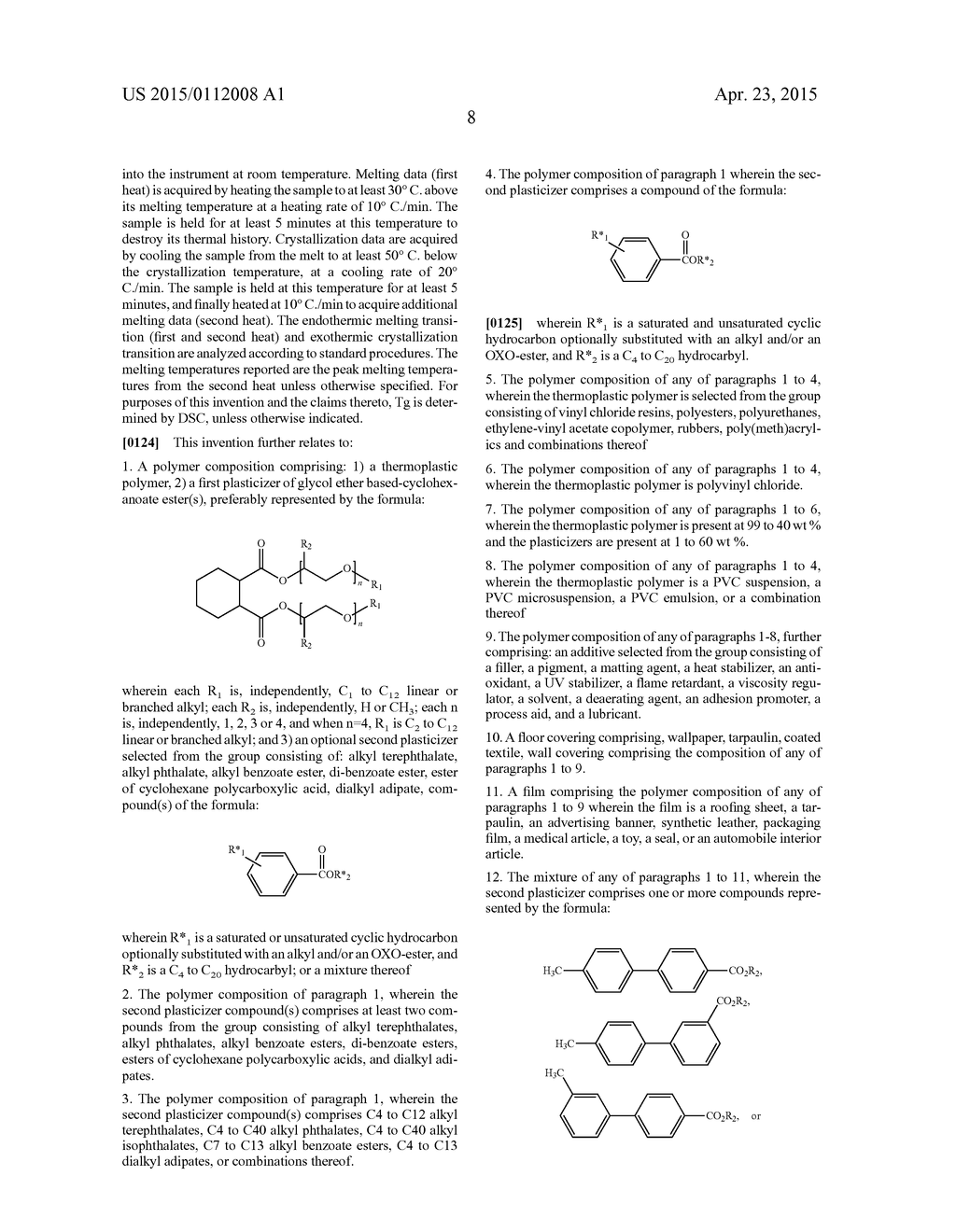 Glycol Ether-Based Cyclohexanoate Ester Plasticizers and Blends Therefrom - diagram, schematic, and image 11