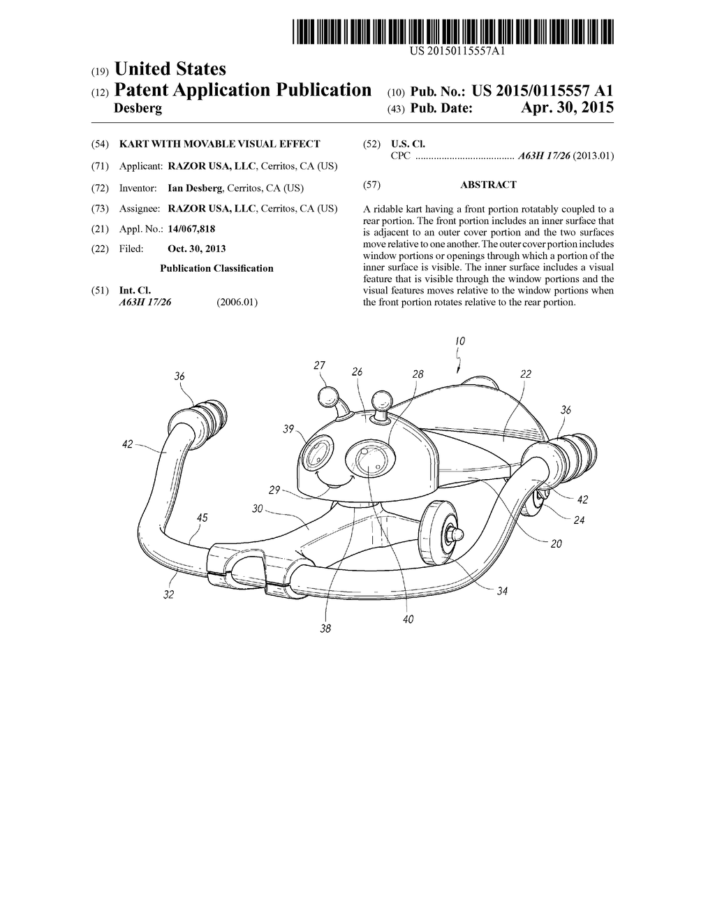 KART WITH MOVABLE VISUAL EFFECT - diagram, schematic, and image 01