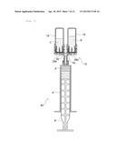 THREE-COMPONENT MIXING APPARATUS AND THREE-COMPONENT MIXING ADHESIVE KIT diagram and image