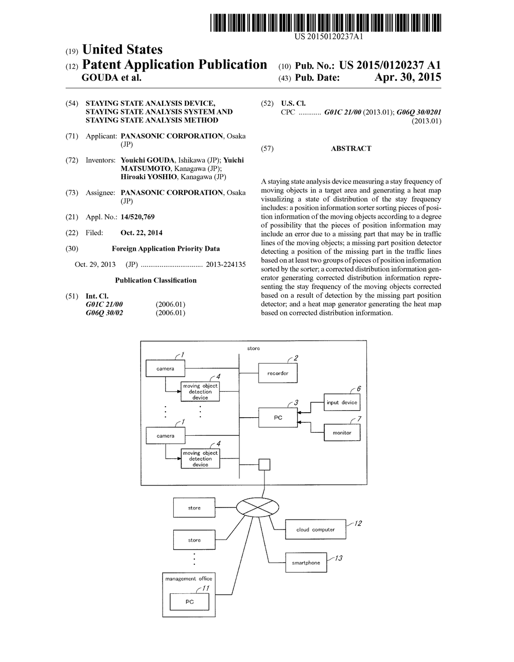 STAYING STATE ANALYSIS DEVICE, STAYING STATE ANALYSIS SYSTEM AND STAYING     STATE ANALYSIS METHOD - diagram, schematic, and image 01